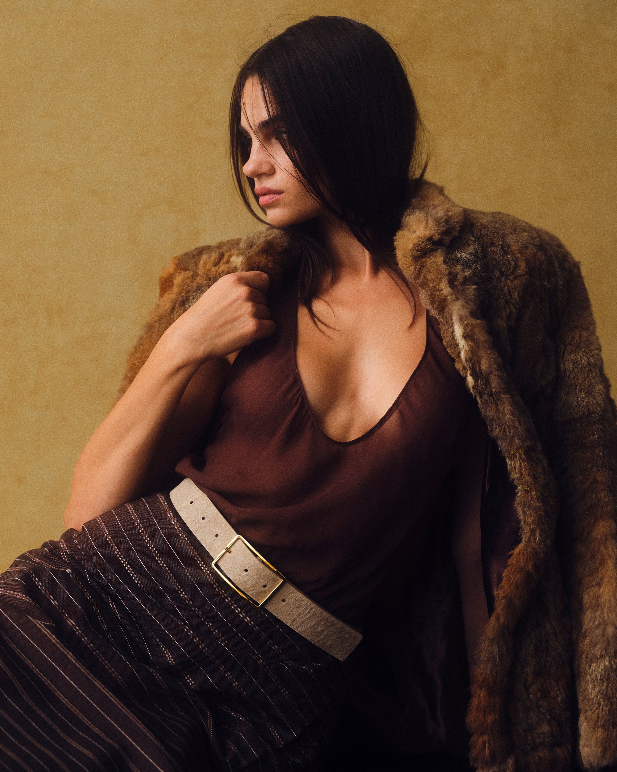 MILLA CALF-HAIR LEATHER BELT - BELT
