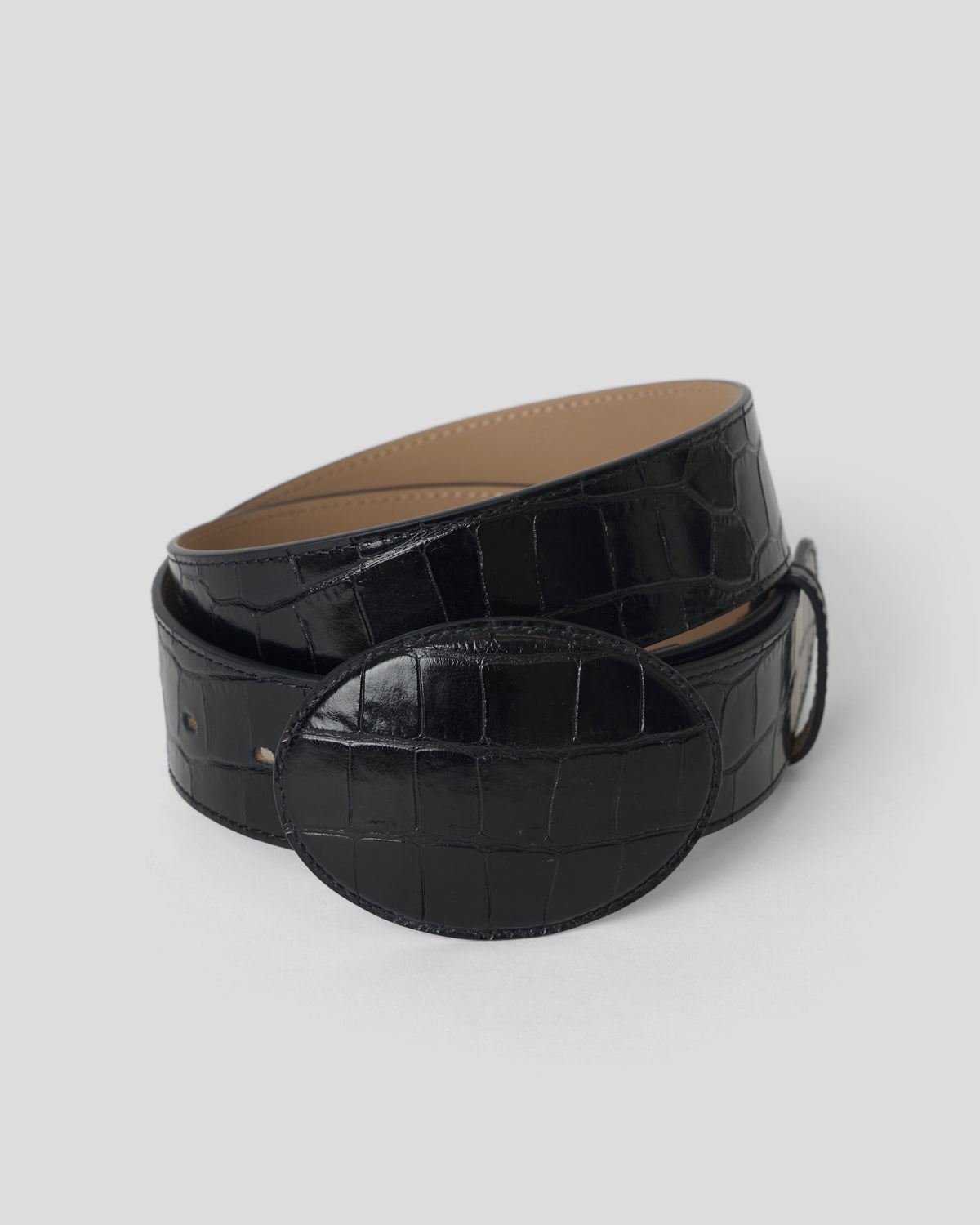 MABEL CROCO LEATHER BELT - BELT