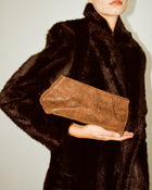 BRONTE CROC SUEDE CLUTCH - HANDBAGS