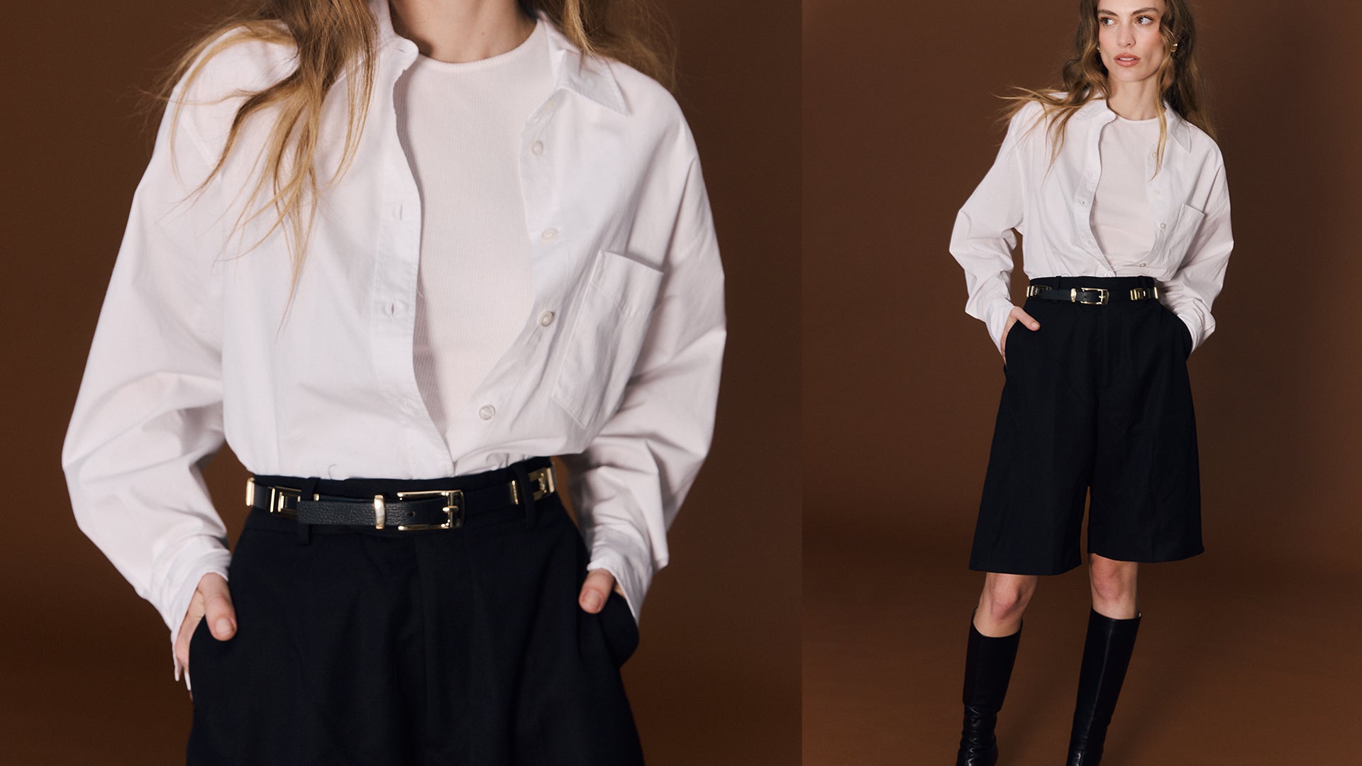 Designer leather belts and foundational fashion accessories