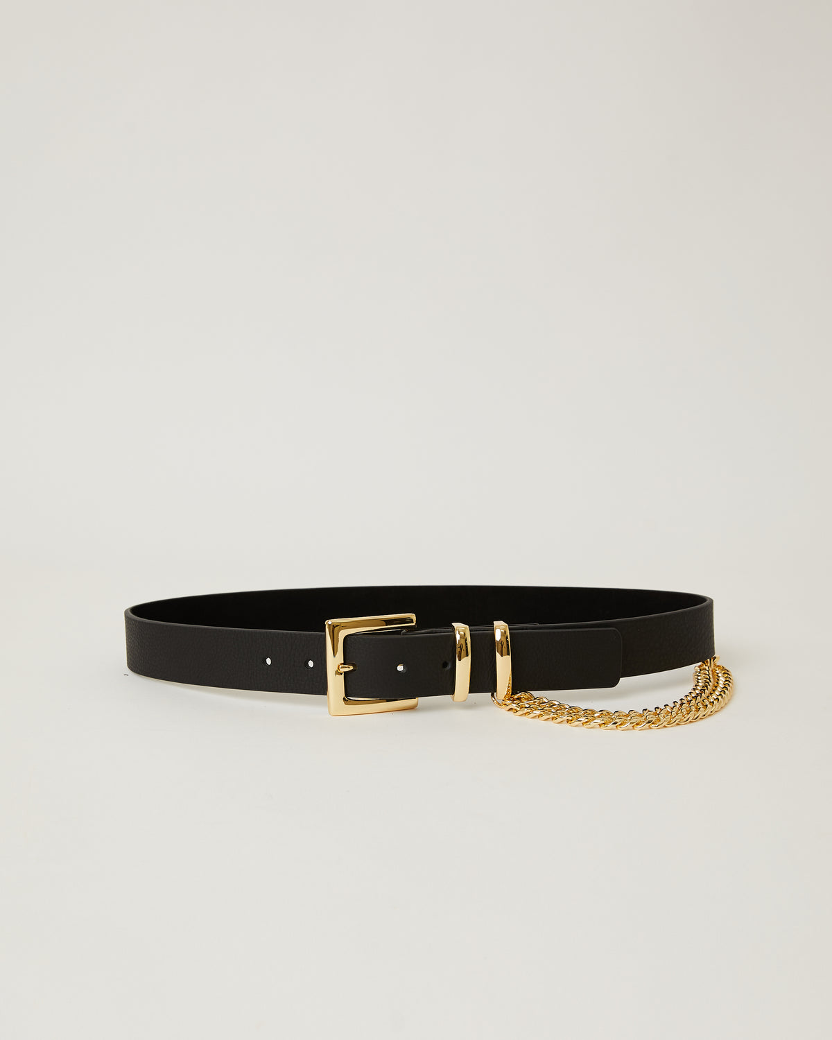 Per Se by Carlisle Black and Gold Women\'s Chain/Leather 1.5”Belt Large $365 ARLIE | Black Calf Leather Belt | New Collection | JIMMY CHOO main image 3
