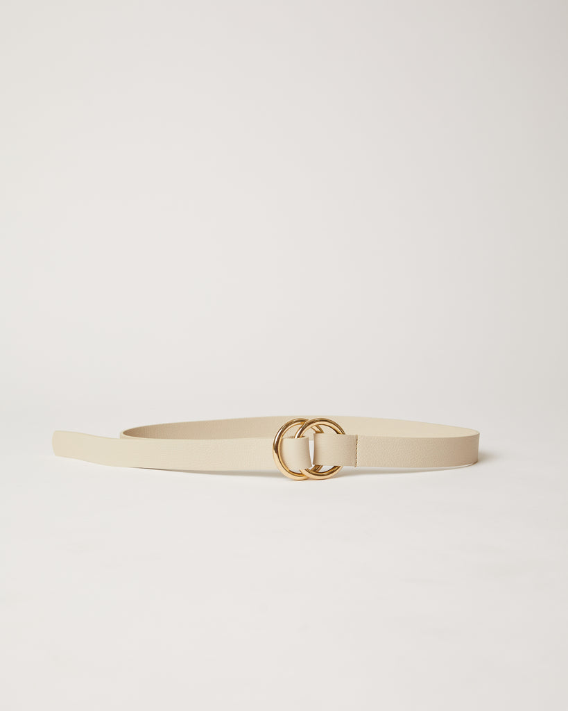 TUMBLET LEATHER BELT Bone Gold OS - BELT