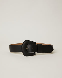 Bret Black smooth leather waist belt