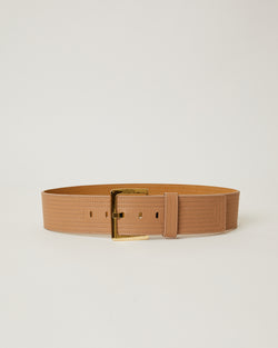 Helena Vacchetta leather Gold Buckle wide waist belt