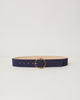 Molly Suede Navy Gold round buckle belt