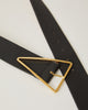 Vivie  Black Leather Gold triangle buckle hip belt