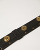 Wesley Black double strap leather Gold buckle western waist belt